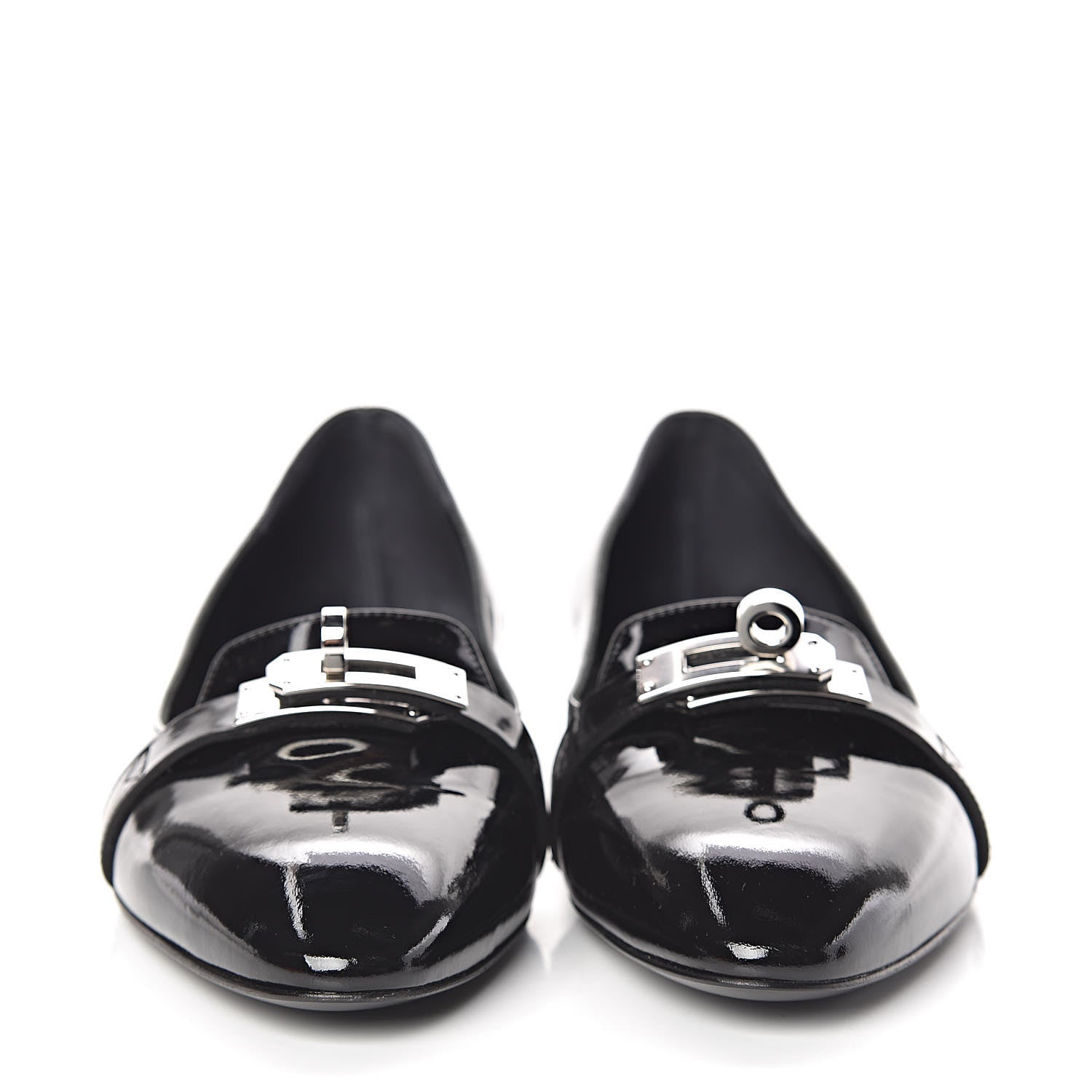 Hermes Patent Pegase Ballerina Flats 35 Black 2 of 9