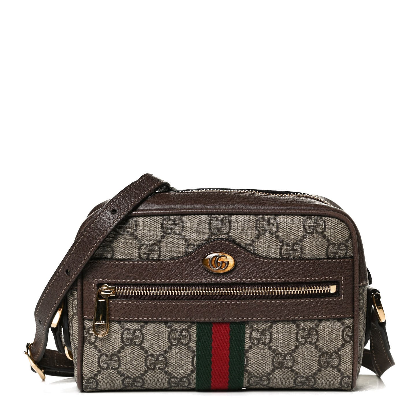 GG Supreme Monogram Web Mini Ophidia Shoulder Bag Brown