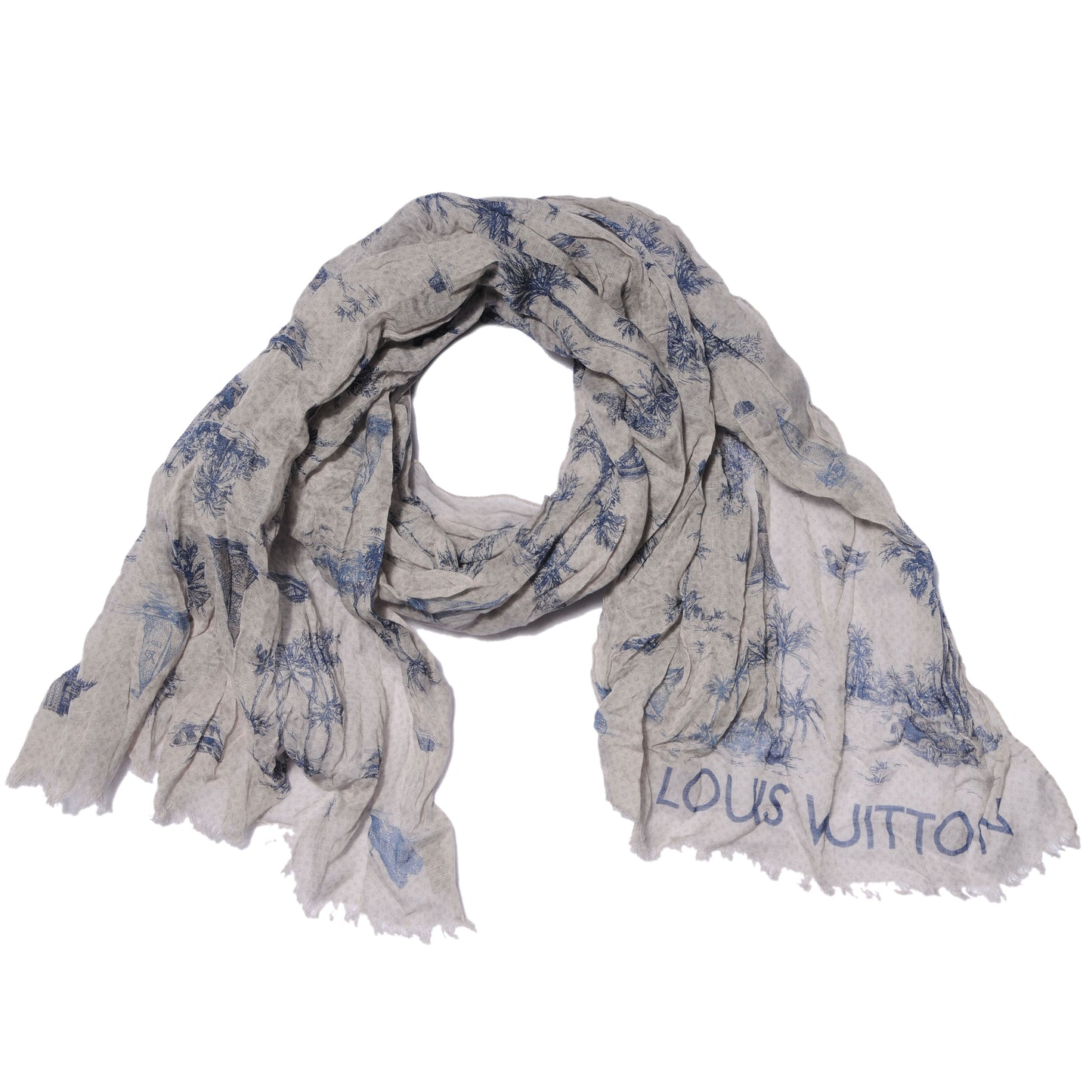 Cotton Linen Toile Etole De Louis Pareo Blue
