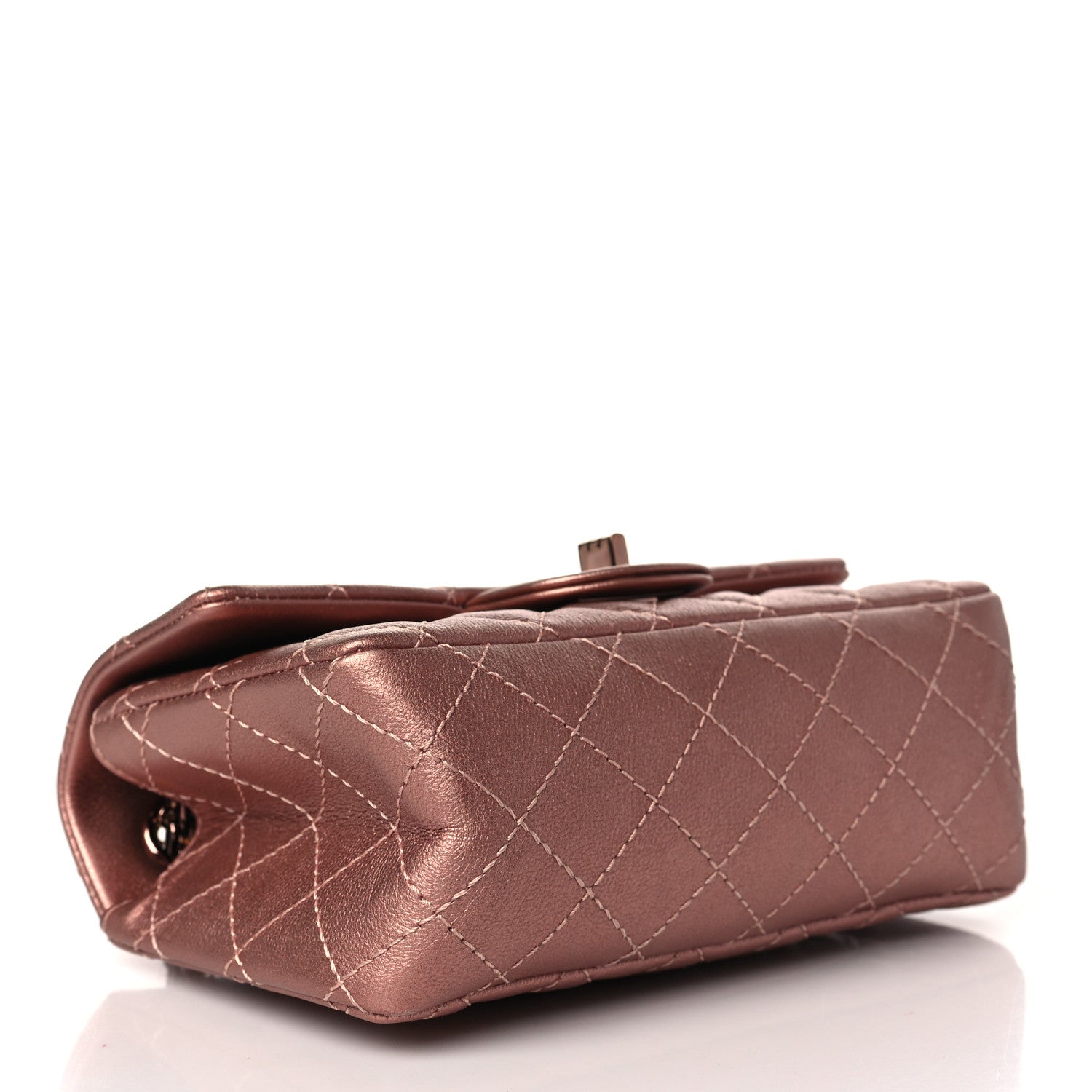 Chanel Metallic Grained Calfskin Quilted 2.55 Reissue Mini Flap Copper Pink 4 of 10