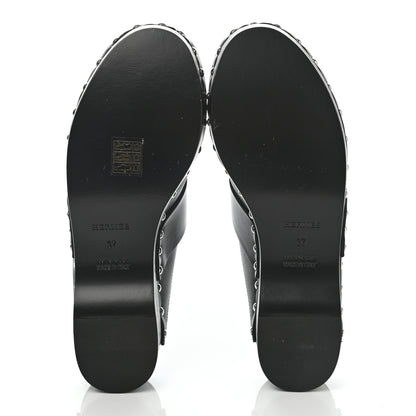 Hermes Calfskin Calya Mules 37 Black 5 of 7