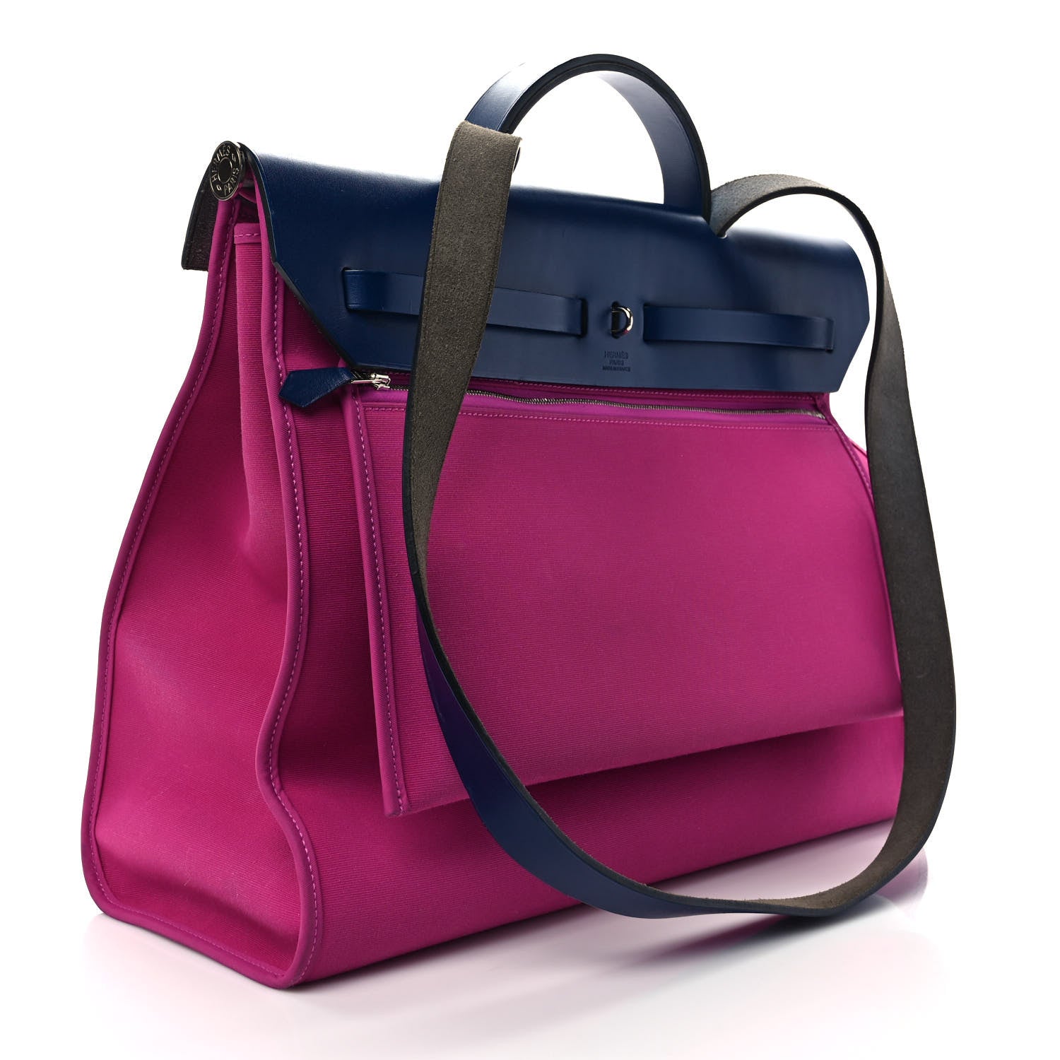 Hermes Toile Vache Hunter Herbag Zip 39 MM Magnolia Bleu Saphir 4 of 11