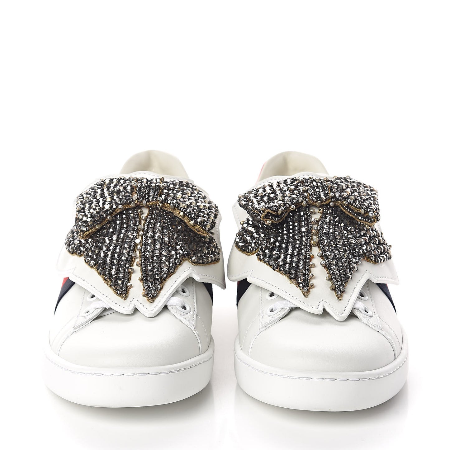 Calfskin Ayers Web Womens Ace Bow Lace Sneakers 36 White