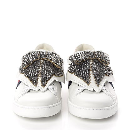 Gucci Calfskin Ayers Web Womens Ace Bow Lace Sneakers 36 White 2 of 7