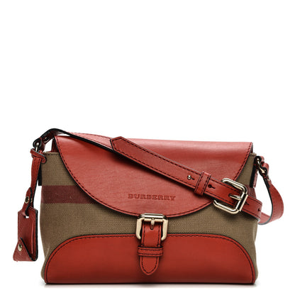 Burberry Canvas House Check Small Henham Crossbody Red 1 of 8
