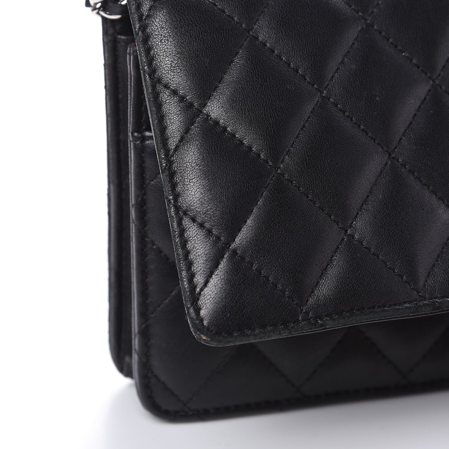 Lambskin Quilted Wallet On Chain WOC Black