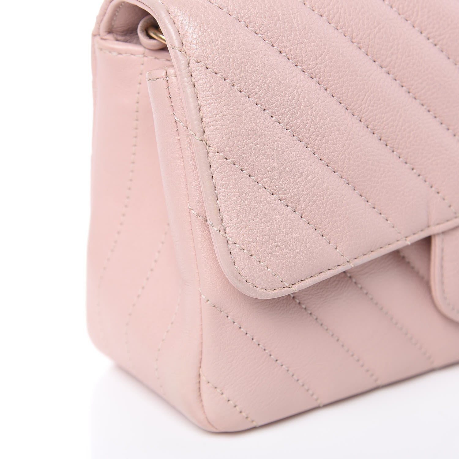 Chanel Calfskin Chevron Quilted Mini Rectangular Flap Light Pink 11 of 12
