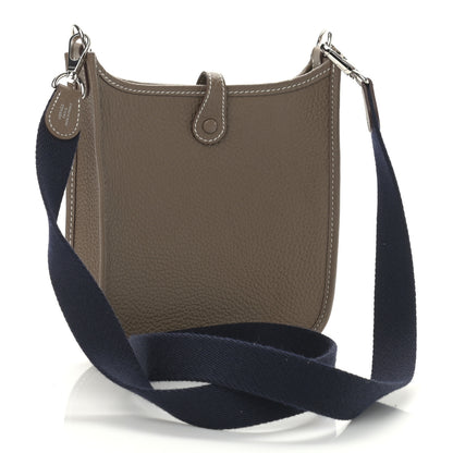 Hermes Taurillon Clemence Amazone Evelyne TPM Etoupe Bleu Indigo 3 of 10