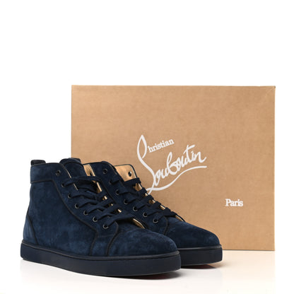Christian Louboutin Veau Velours Louis Orlato High Top Sneakers 43.5 Blue 10 of 10