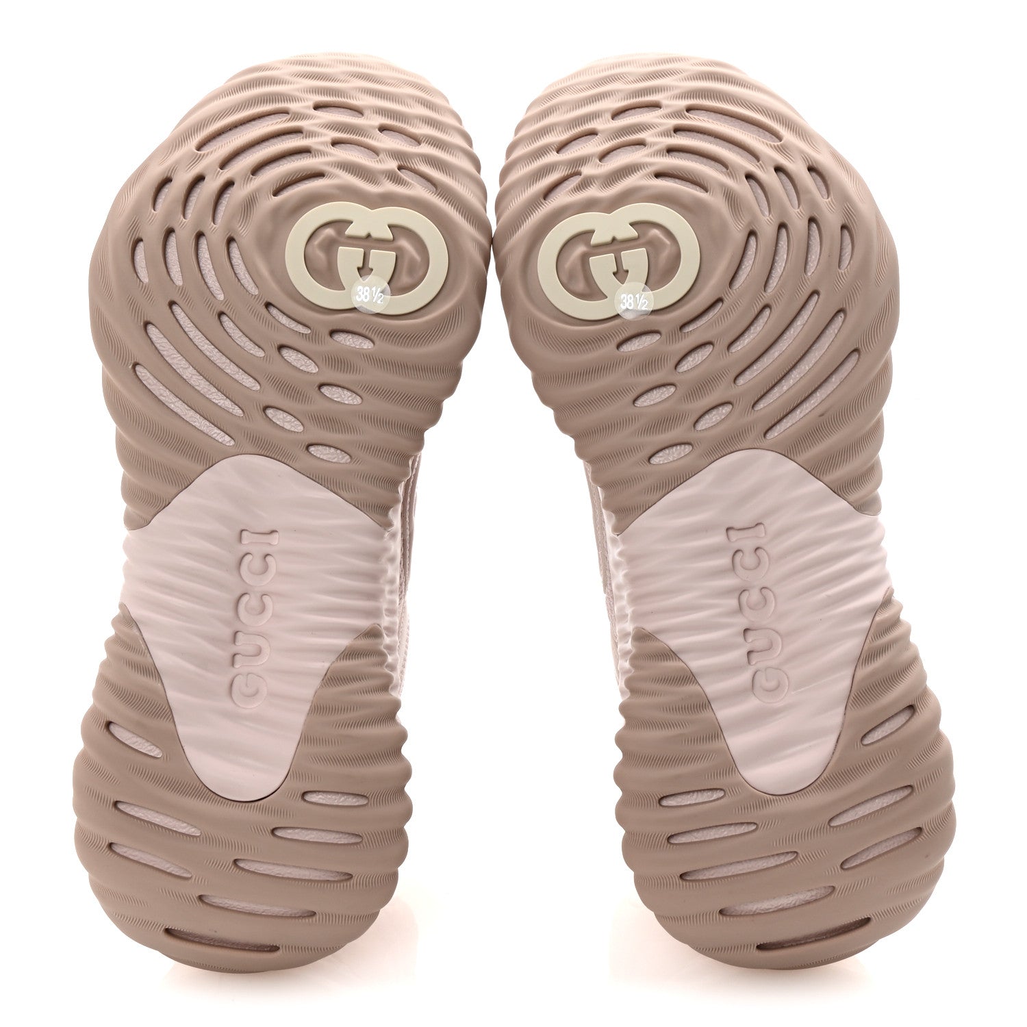 Gucci Calfskin Interlocking G Ripple Womens Platform Sneakers 38.5 Light Pink 6 of 9