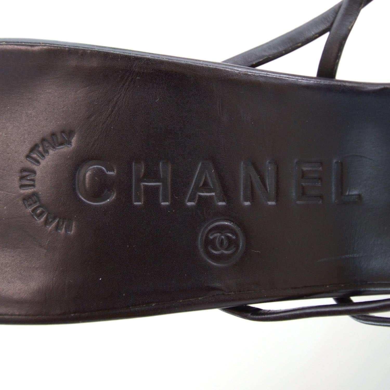 Chanel Leather Strappy Mules 40 Black 5 of 7