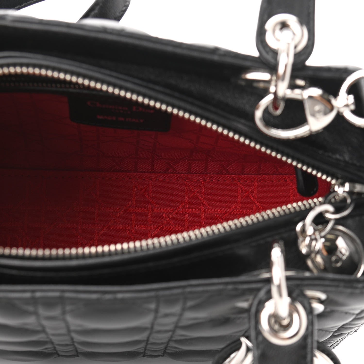 Christian Dior Lambskin Cannage Medium Lady Dior Black 5 of 10
