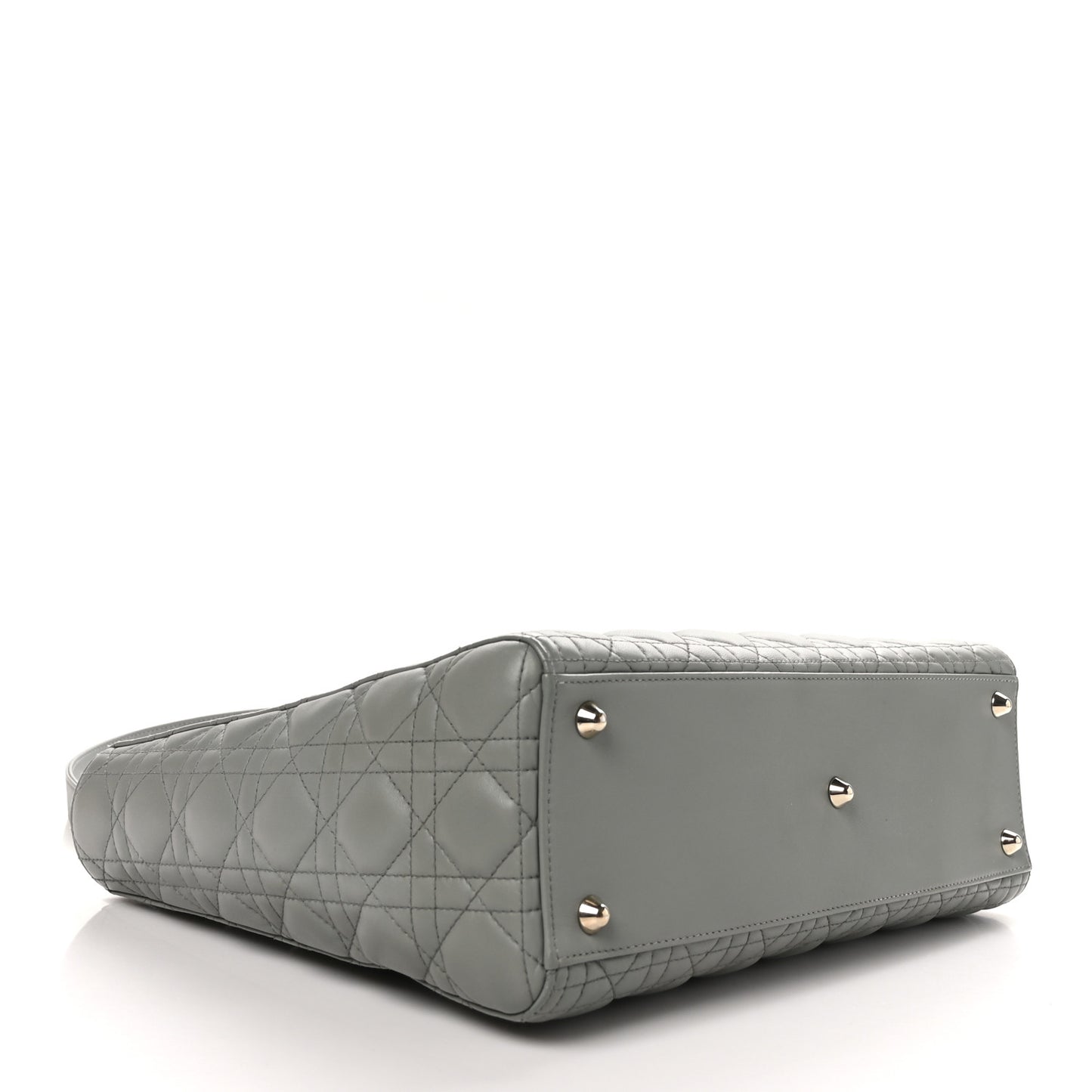 Lambskin Cannage Large Lady Dior Stone Grey