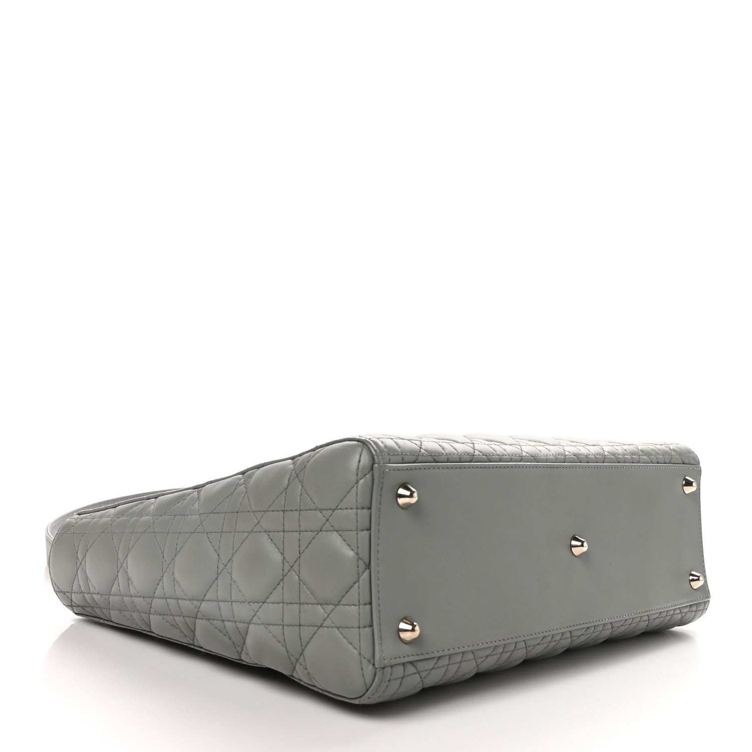 Christian Dior Lambskin Cannage Large Lady Dior Stone Grey 4 of 10