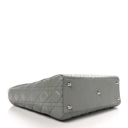 Christian Dior Lambskin Cannage Large Lady Dior Stone Grey 4 of 10