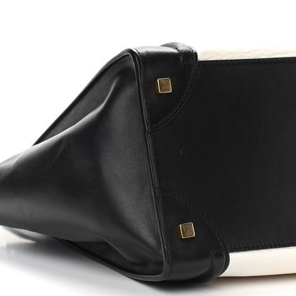 Celine Bullhide Calfskin Mini Bi-Color Luggage Black White 9 of 12