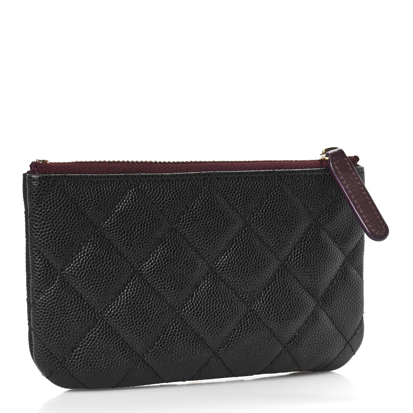 Caviar Quilted Small Cosmetic Case Black