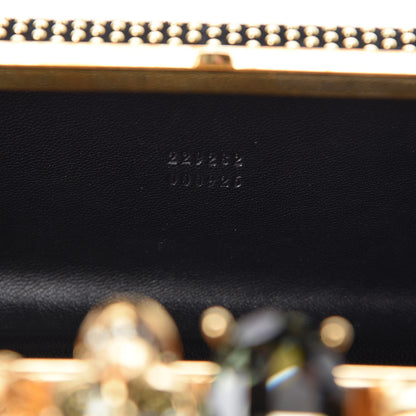 Alexander McQueen Suede Studded Skull Knuckle Box Clutch Black 7 of 11