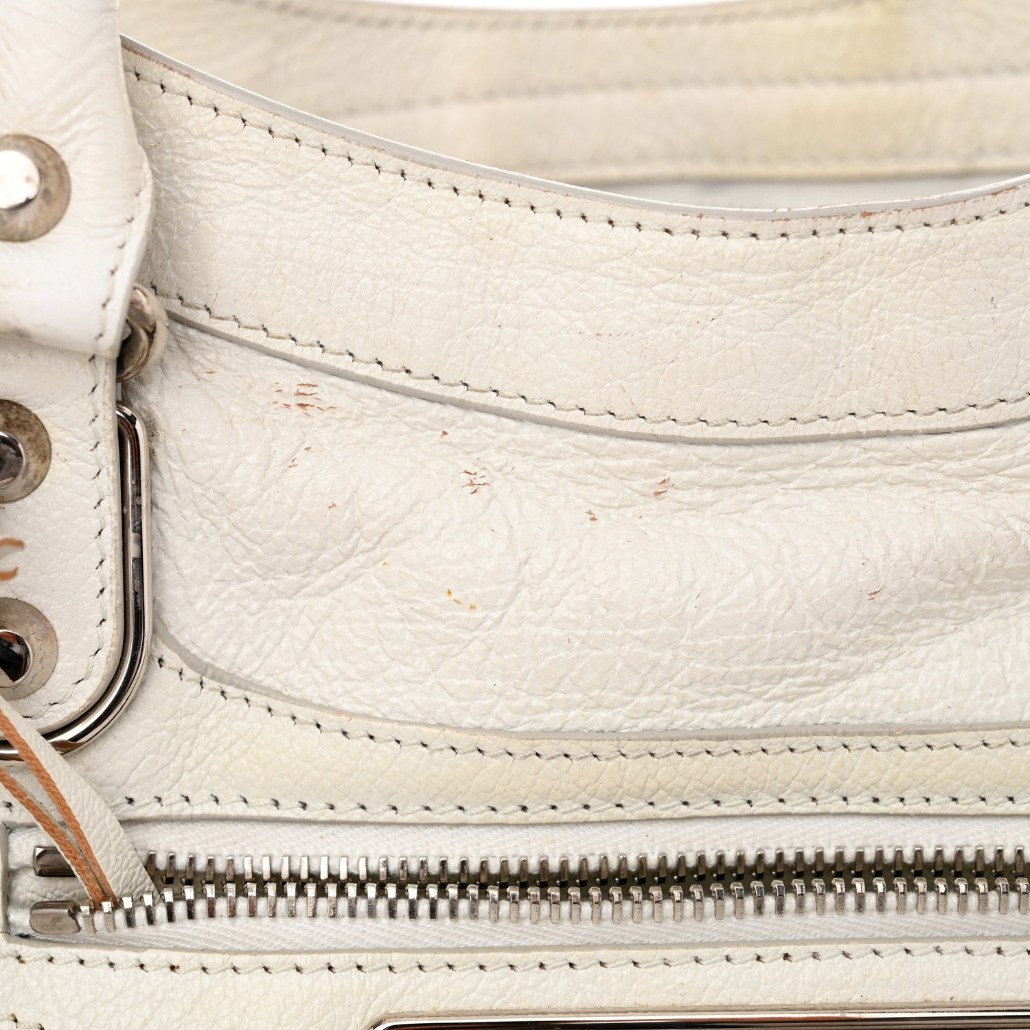 Balenciaga Chevre Silver Metallic Edge Hardware City White 17 of 18