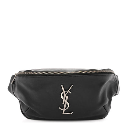 Saint Laurent Calfskin Monogram Belt Bag Black 1 of 12