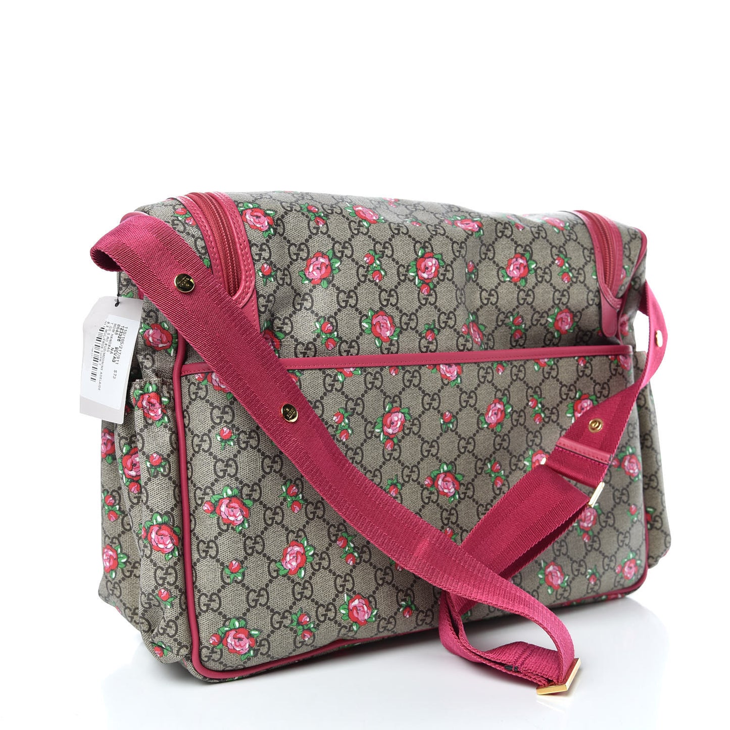 GG Supreme Monogram Rose Bud Diaper Bag Pink