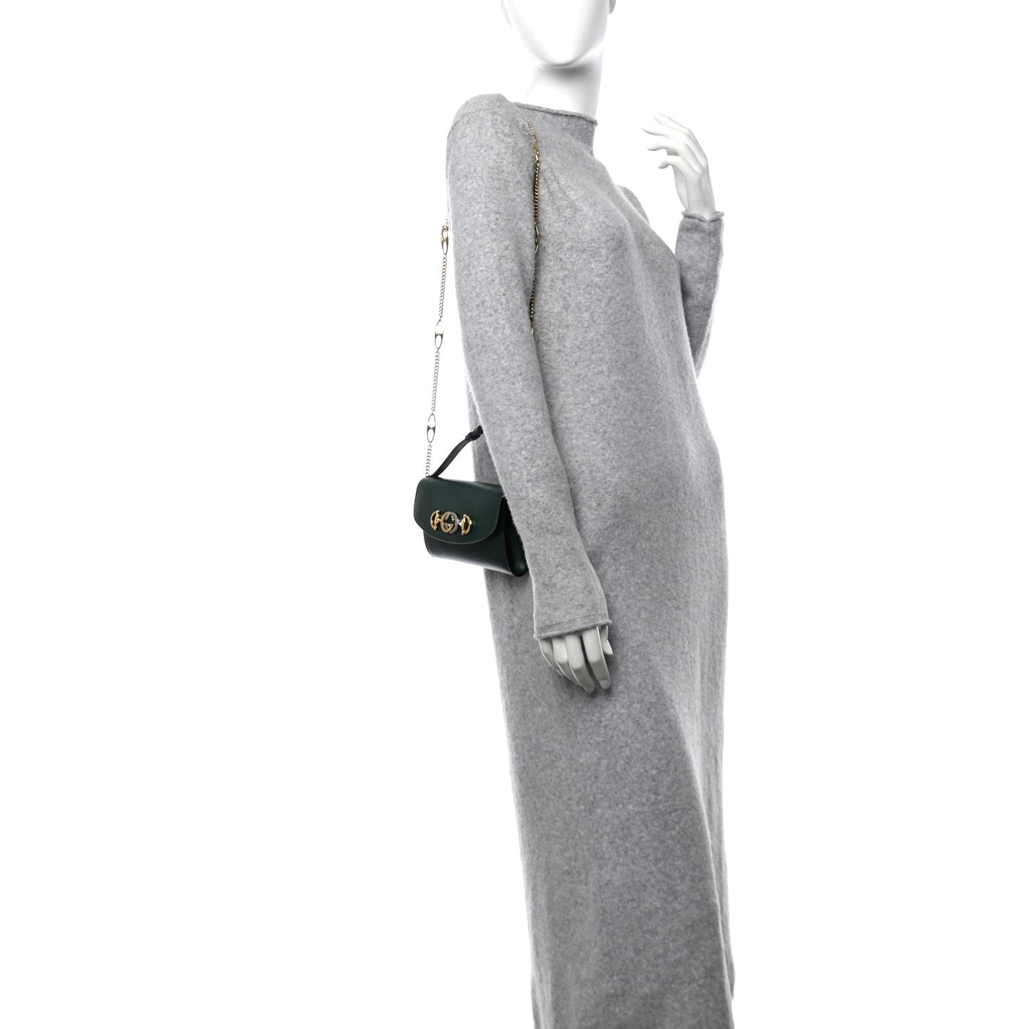 Smooth Calfskin Mini Zumi Shoulder Bag Vintage Green