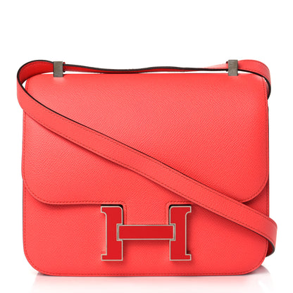 Hermes Epsom Enamel Constance 24 Rose Texas Rouge De Coeur 1 of 9