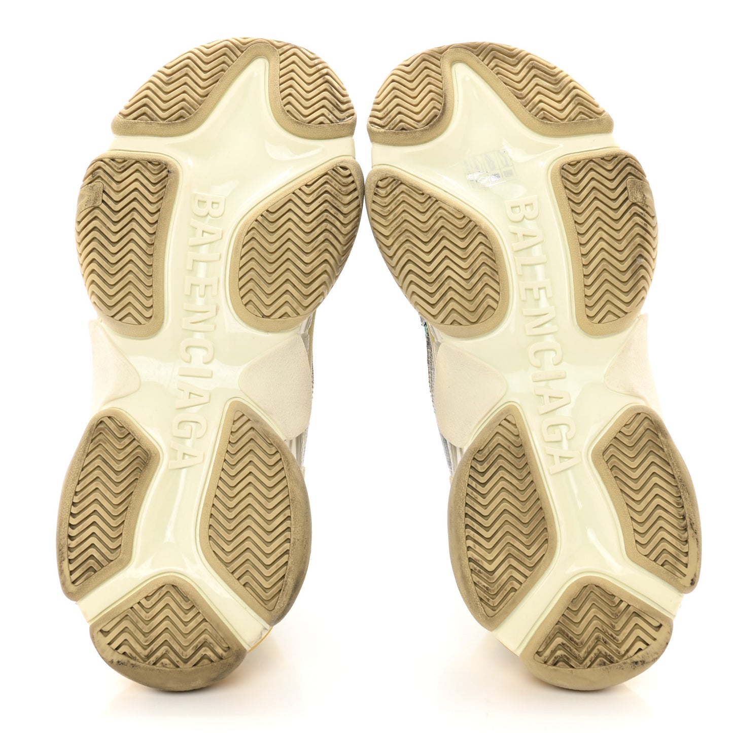 X GUCCI Maxi GG Supreme Monogram Mens Triple S Sneakers 40 Beige Ebony Black Green