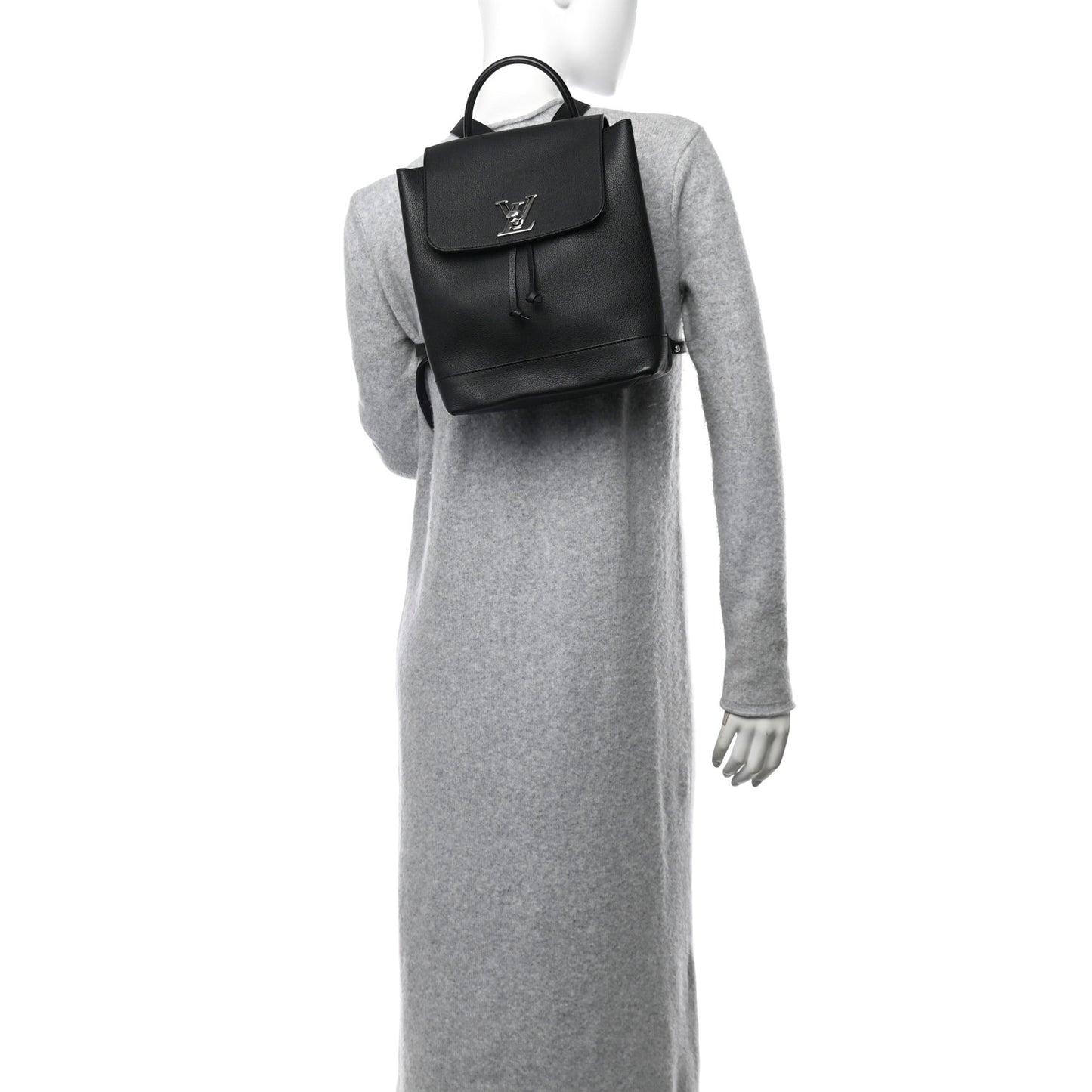 Calfskin Lockme Backpack Black