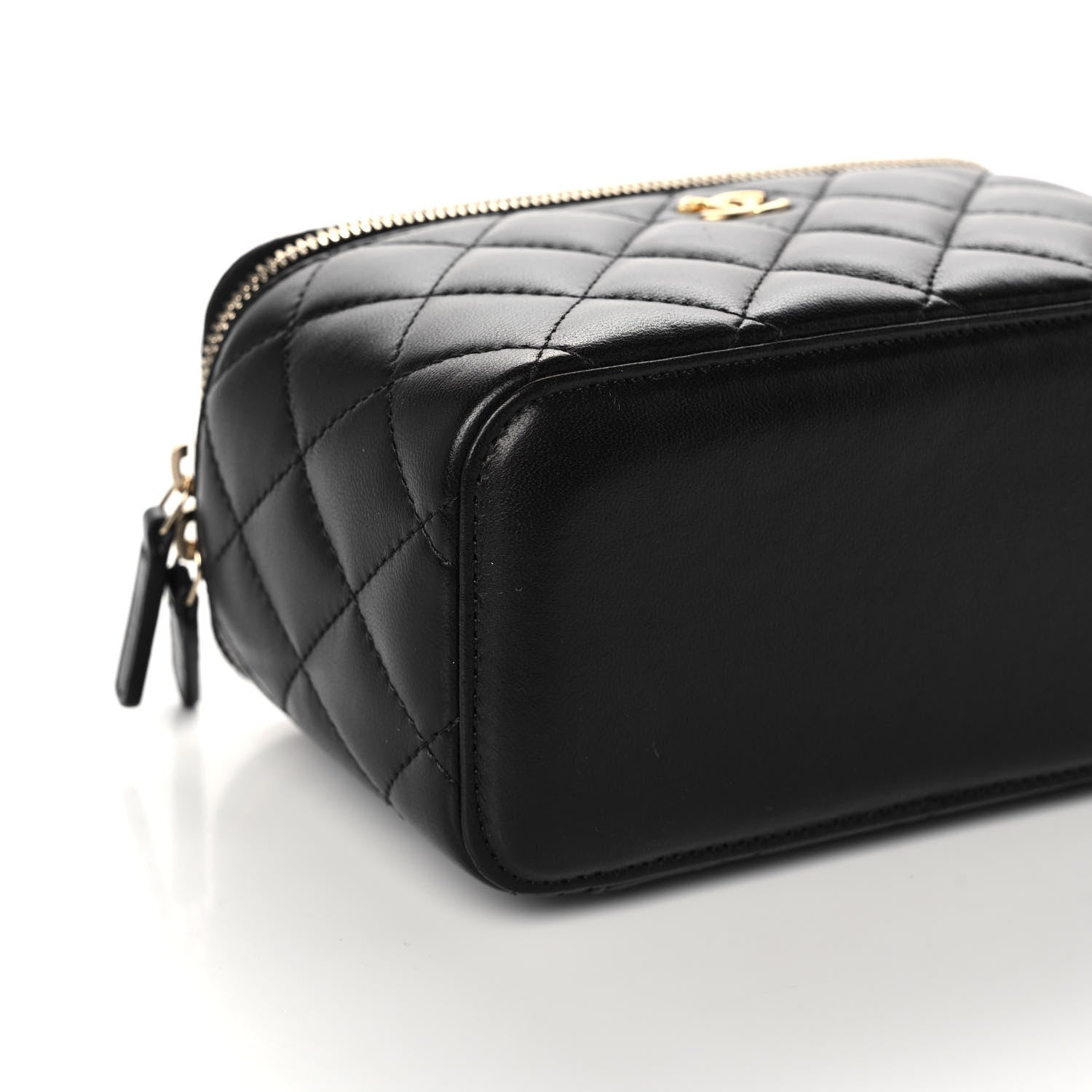 Chanel Lambskin Quilted Small Pearl Crush Vanity Case With Chain Black 9 of 12