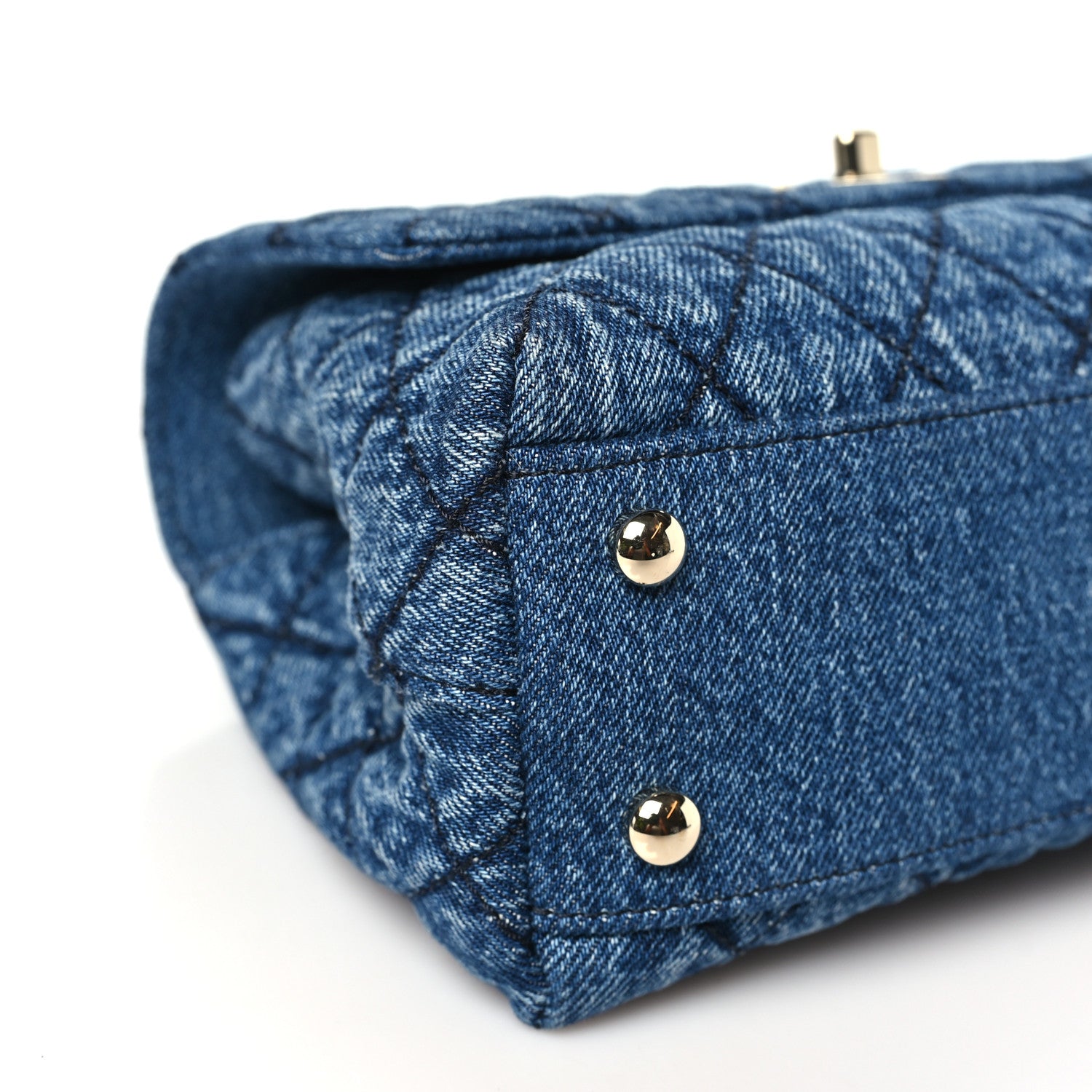 Chanel Washed Denim Quilted Mini Coco Handle Flap Blue 9 of 10
