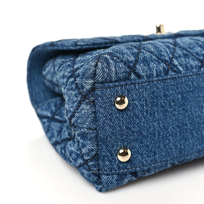 Chanel Washed Denim Quilted Mini Coco Handle Flap Blue 9 of 10