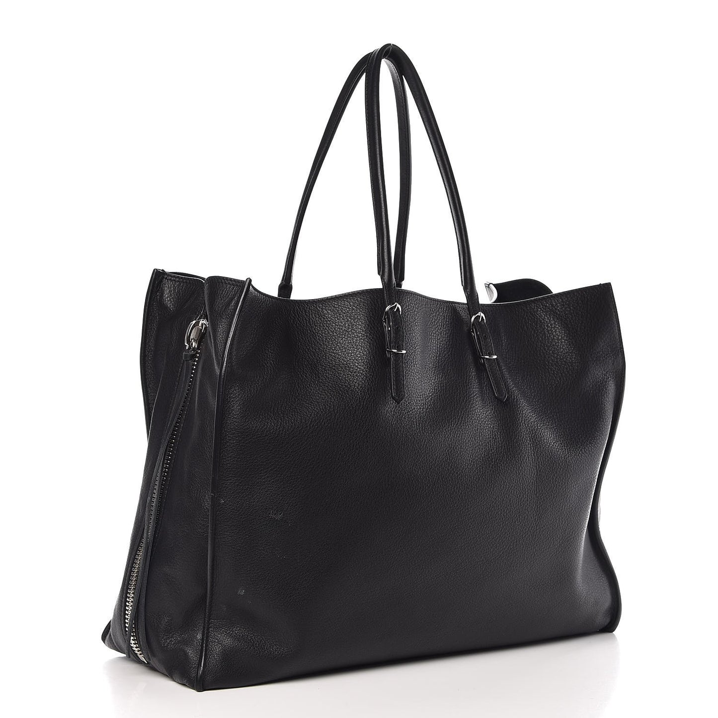 Supple Calfskin Papier A4 Zip Around Tote Black