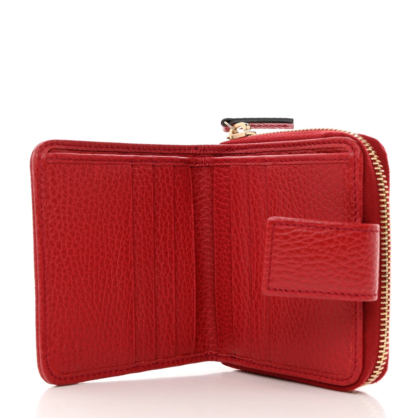 Monogram Dollar Calfskin Zip Around French Flap Wallet Beige Ebony Rosso