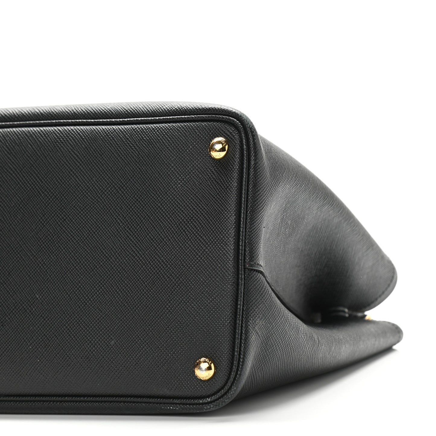 Saffiano Cuir Medium Double Bag Black Fuoco