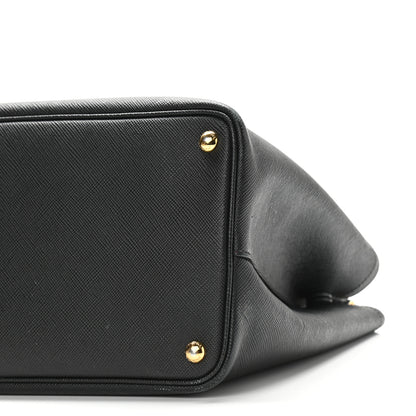 Prada Saffiano Cuir Medium Double Bag Black Fuoco 8 of 12