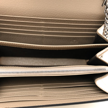 Gucci GG Supreme Monogram Textured Dollar Calfskin Mini Dionysus Chain Wallet Beige Mystic White Oatmeal 6 of 12