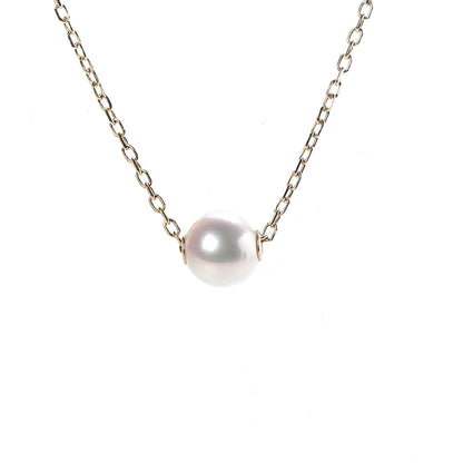 Mikimoto 18K Yellow Gold Akoya Pearl 7mm Single Pendant Necklace 4 of 6