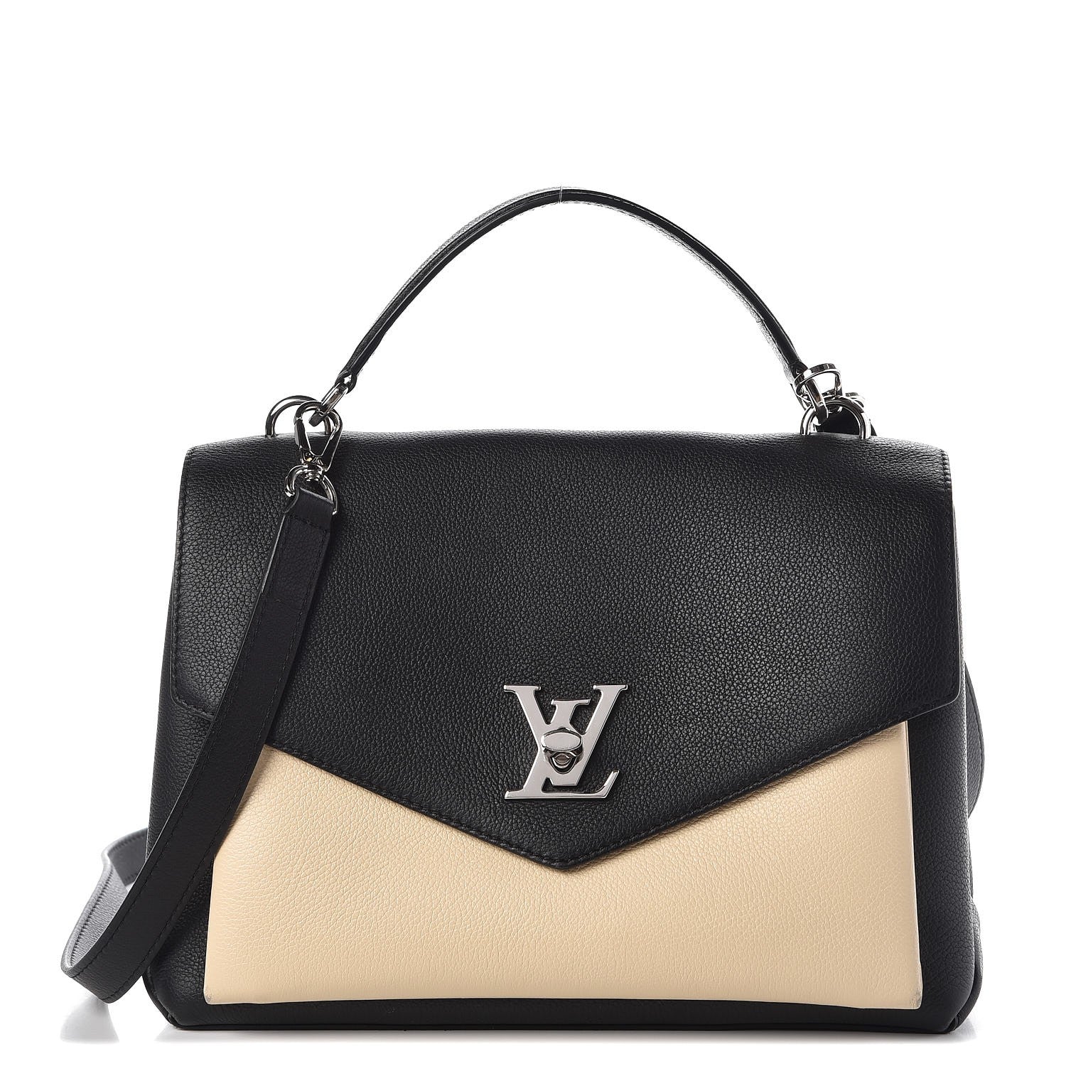 Louis Vuitton Soft Calfskin My Lockme Top Handle Vanille Black 1 of 13
