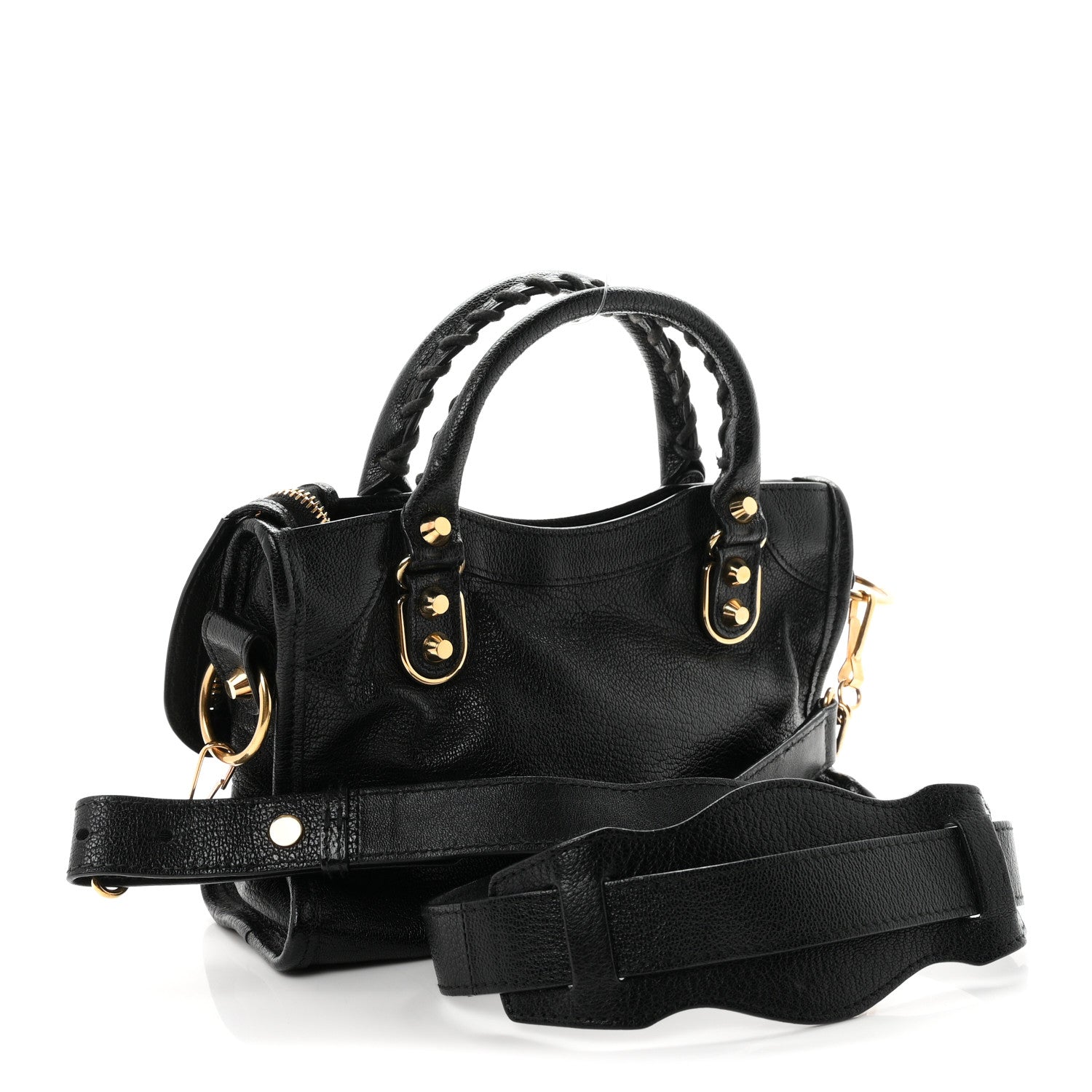 Balenciaga Chevre Gold Metallic Edge Hardware Mini City Black 3 of 10