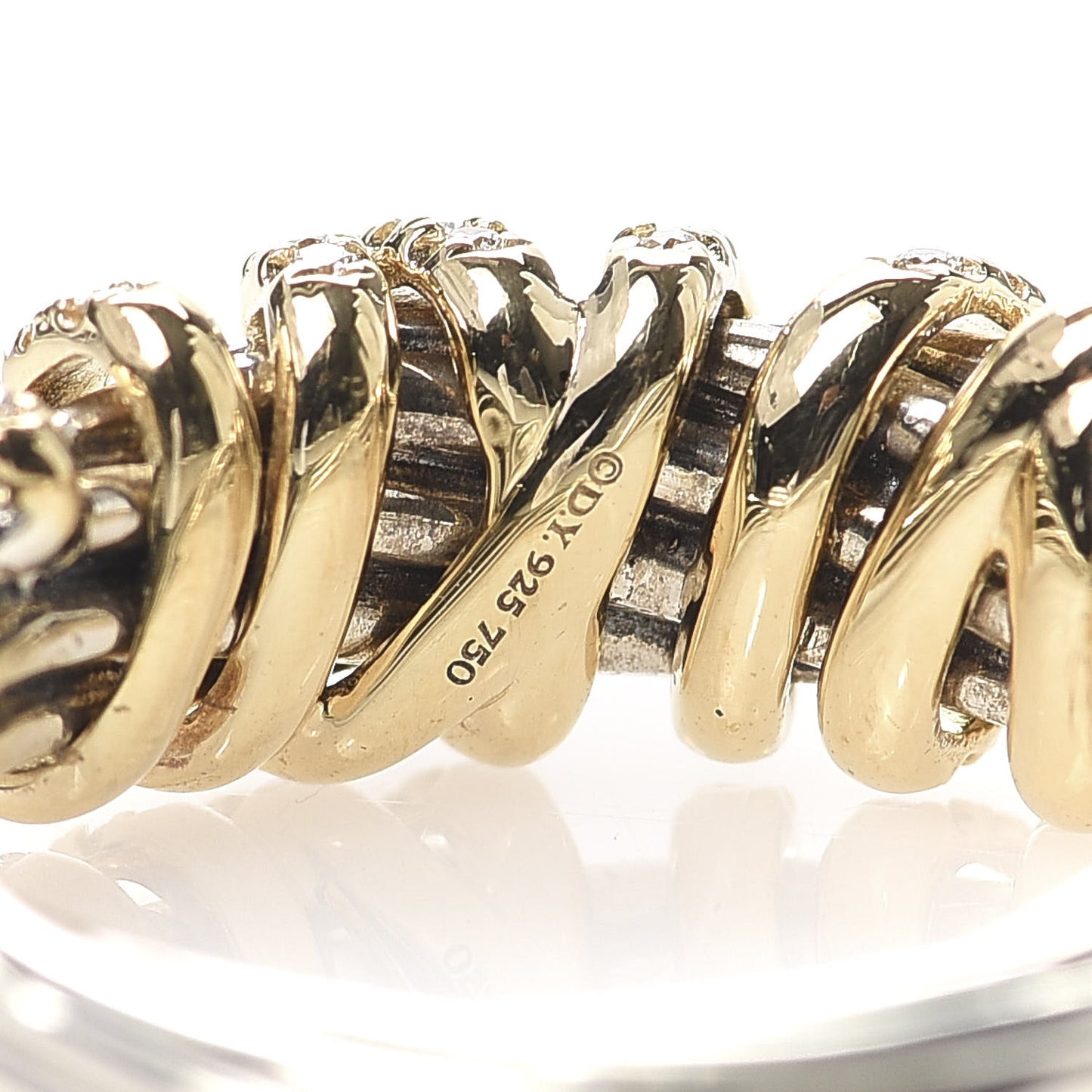 Sterling Silver 18K Yellow Gold Diamond Helena Ring 54 6.75
