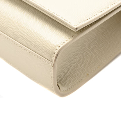 Saint Laurent Grain De Poudre Calfskin Medium Classic Monogram Kate Tassel Satchel Crema Soft 10 of 10