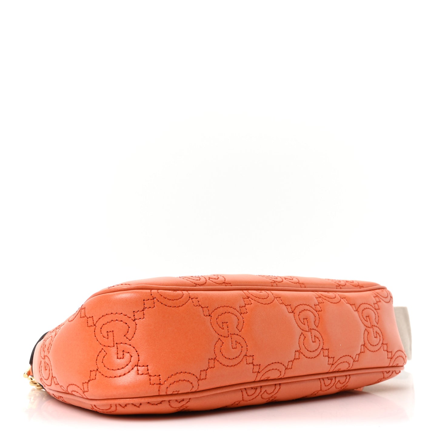 Calfskin GG Matelasse Chain Handbag Deep Orange Natural