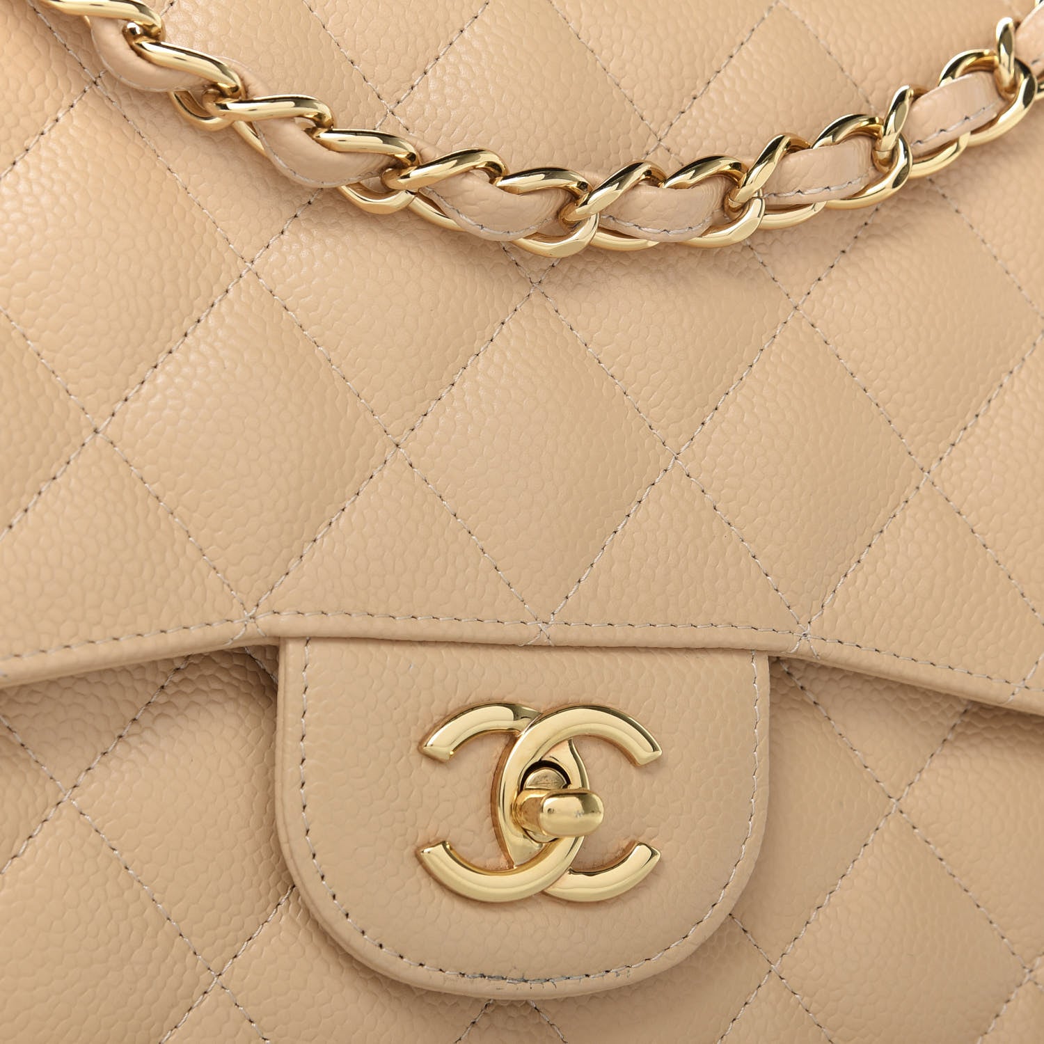 Chanel Caviar Quilted Jumbo Double Flap Beige Clair 10 of 10
