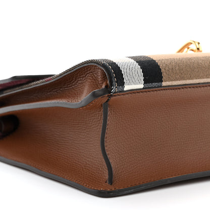 Burberry Derby Calfskin House Check Small Macken Crossbody Bag Tan 10 of 12