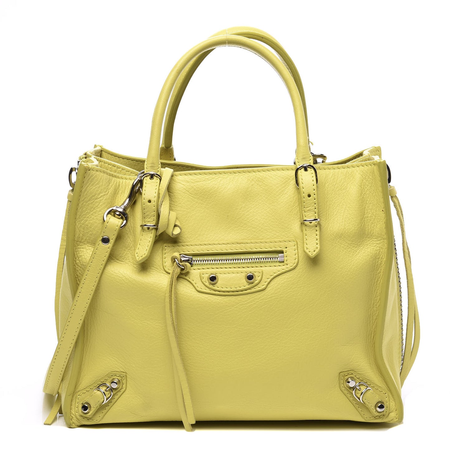 Calfskin Papier Mini A4 Jaune Poussin