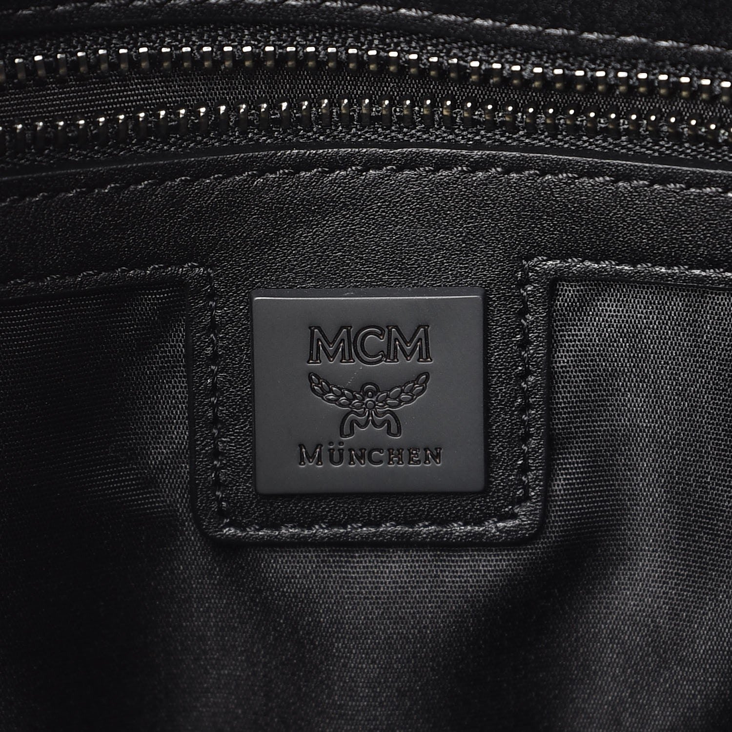 MCM Duke Tantris Embossed Medium Backpack Black 7 of 9