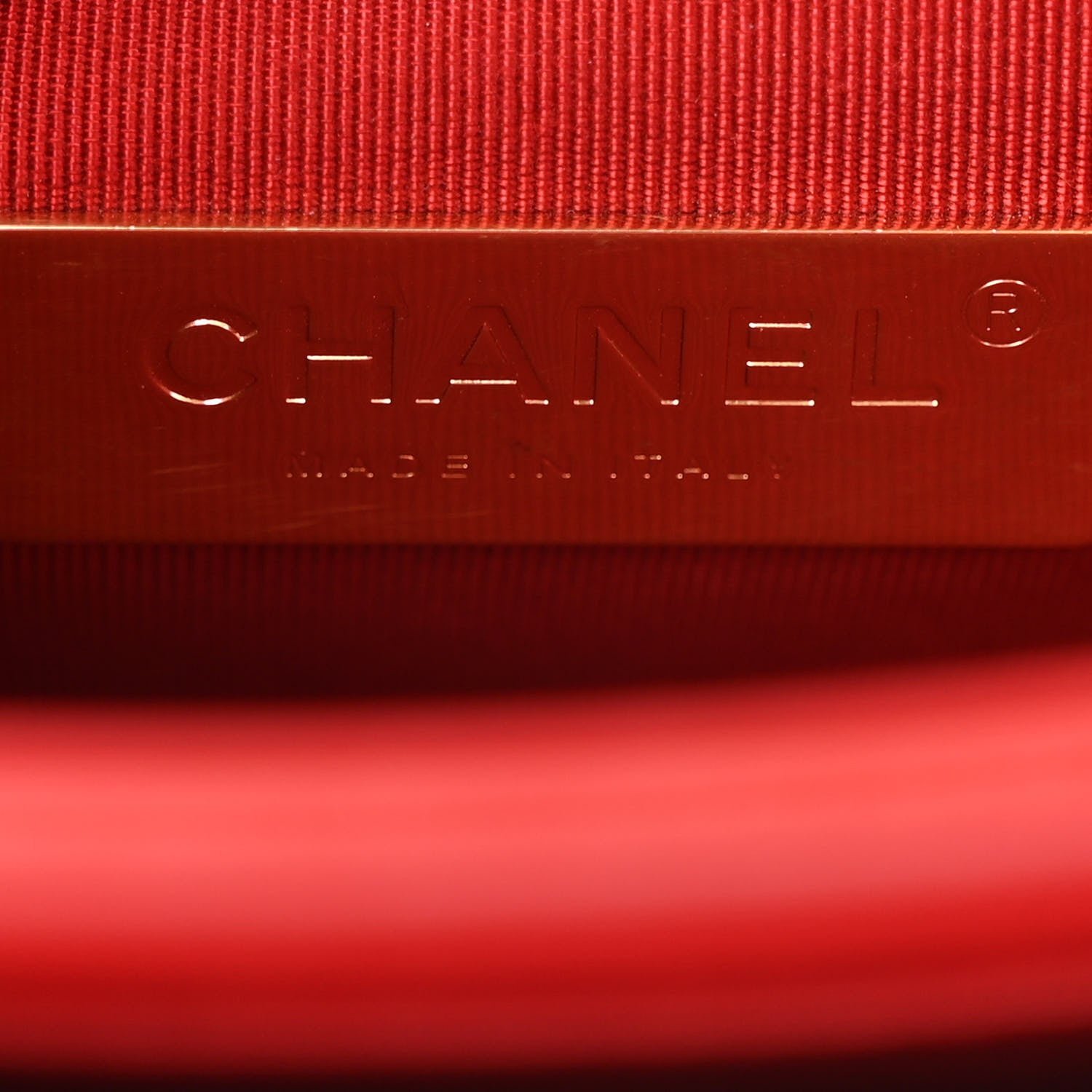 Chanel Calfskin Caviar Quilted Mini Chain Handle Flap  Red 6 of 14