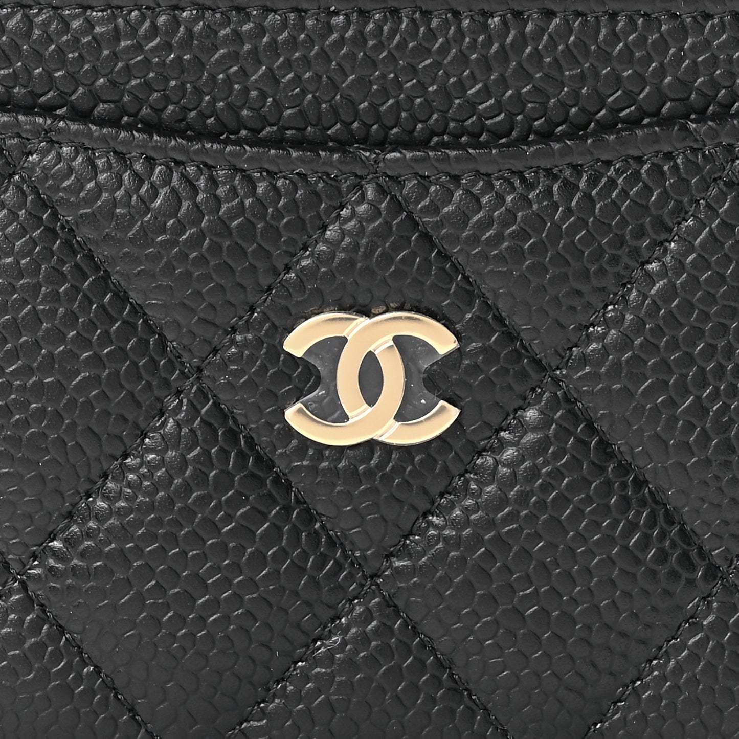 Caviar Quilted Card Holder Black