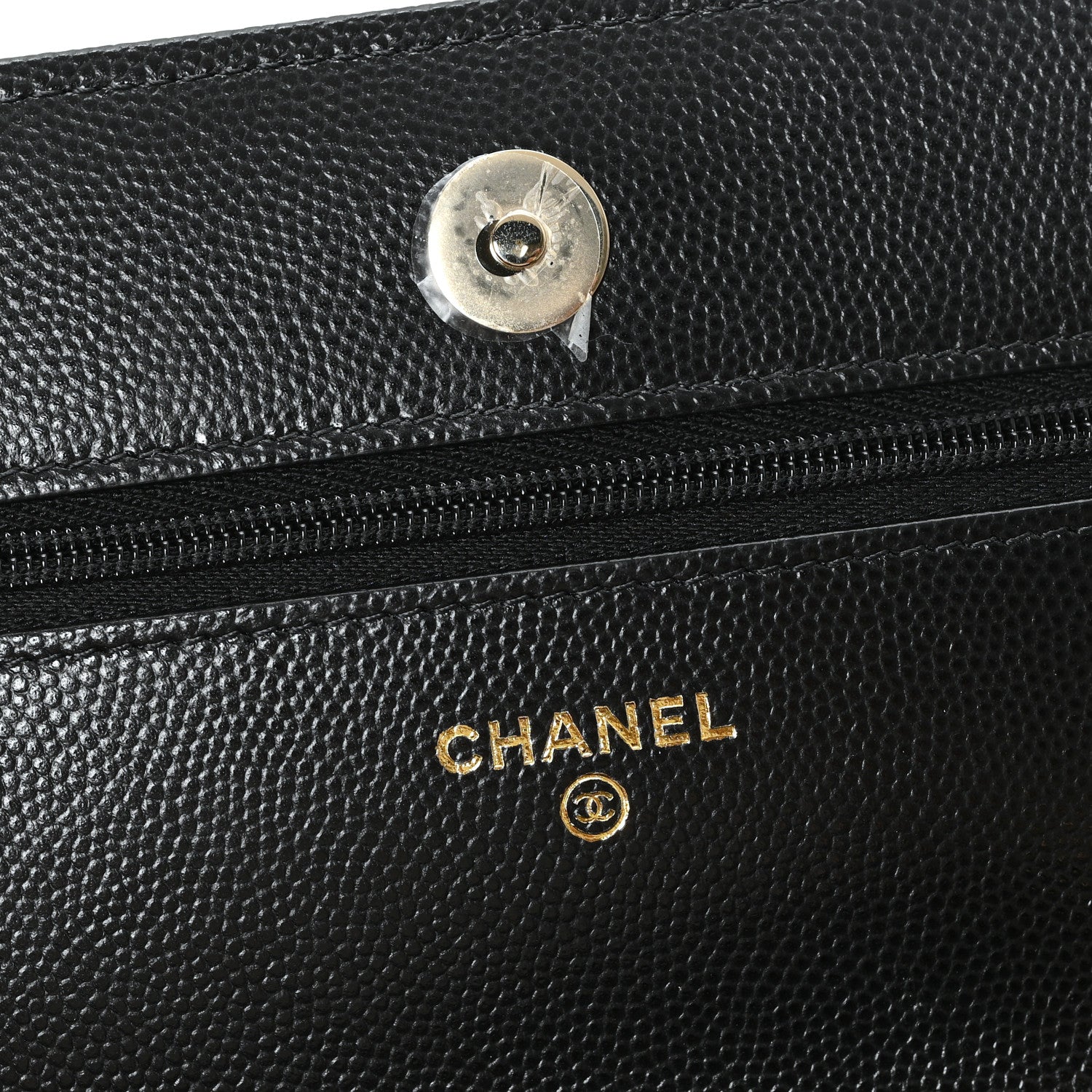 Chanel Caviar Quilted Crystal Heart CC Wallet On Chain WOC Black 6 of 12